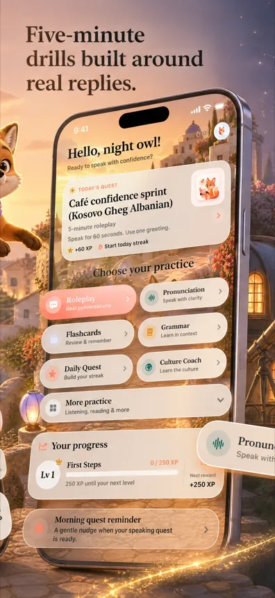 Sayla phrase garden — review the phrases you learned by speaking